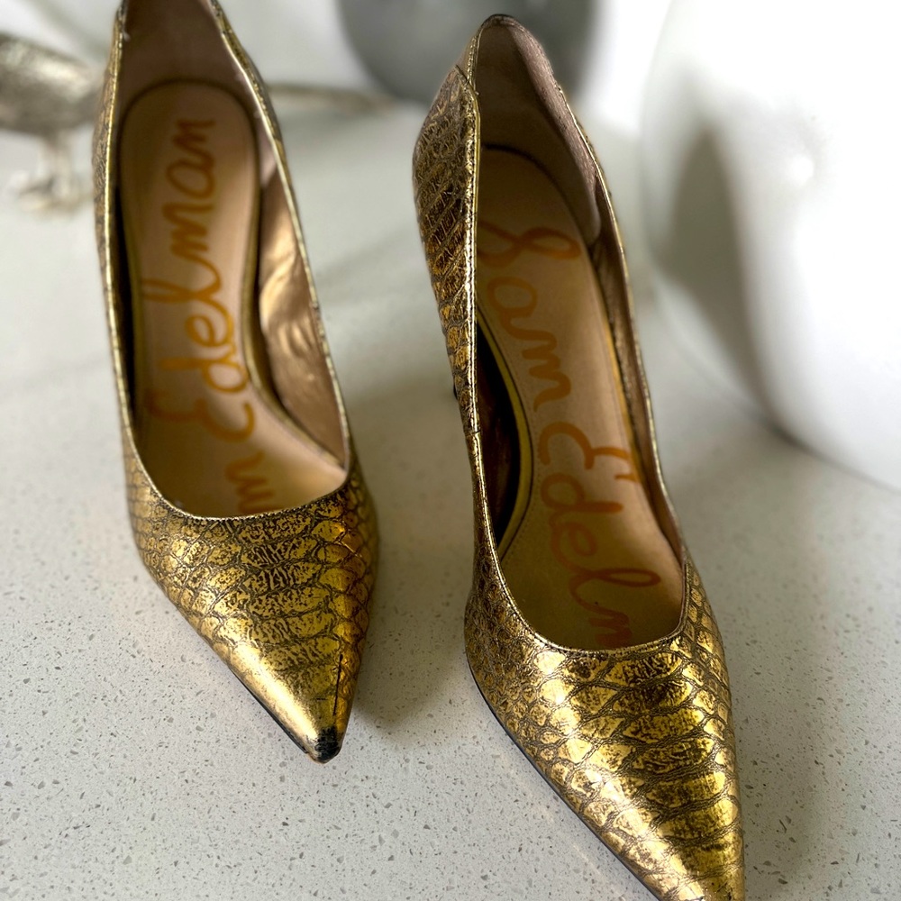 🔥🔥 Sam Edelman gold high heel - Picture 2 of 5